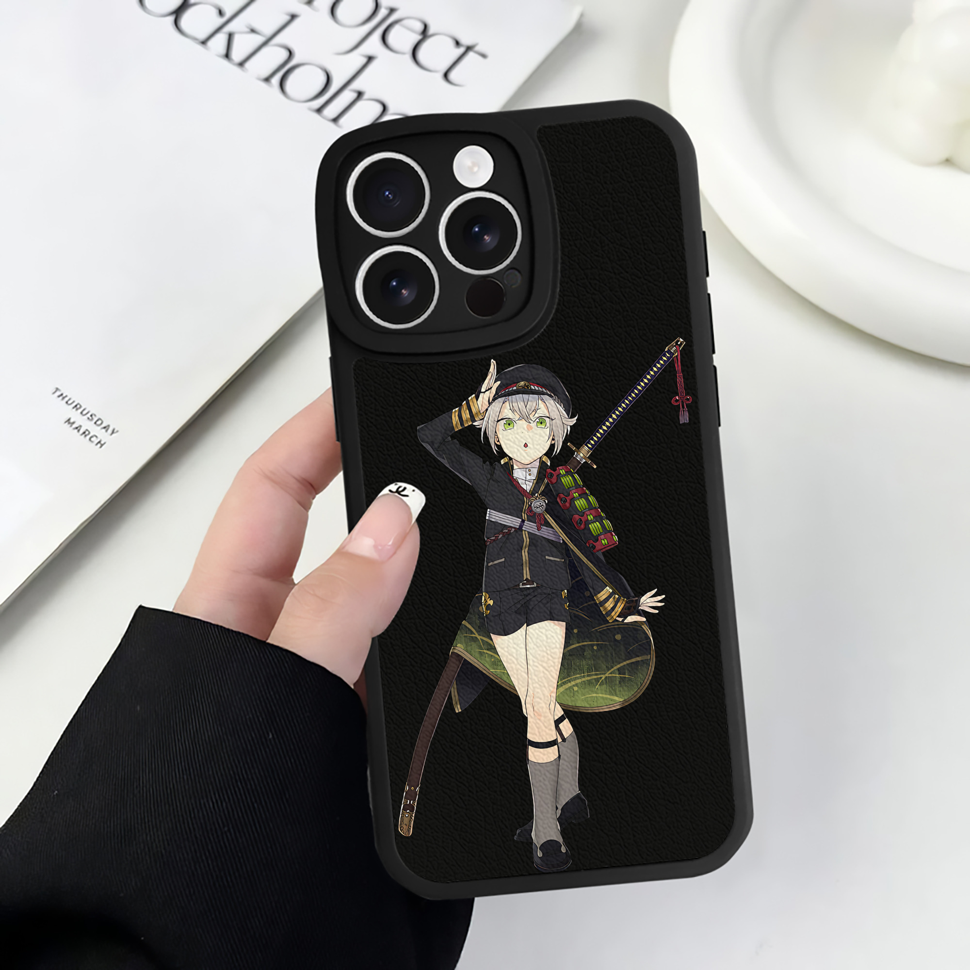 （画像用） 刀剣乱舞 Touken Ranbu 【iPhone 16シリーズ対応】シリコンスマホケース（レザー調） 材質：シリコン